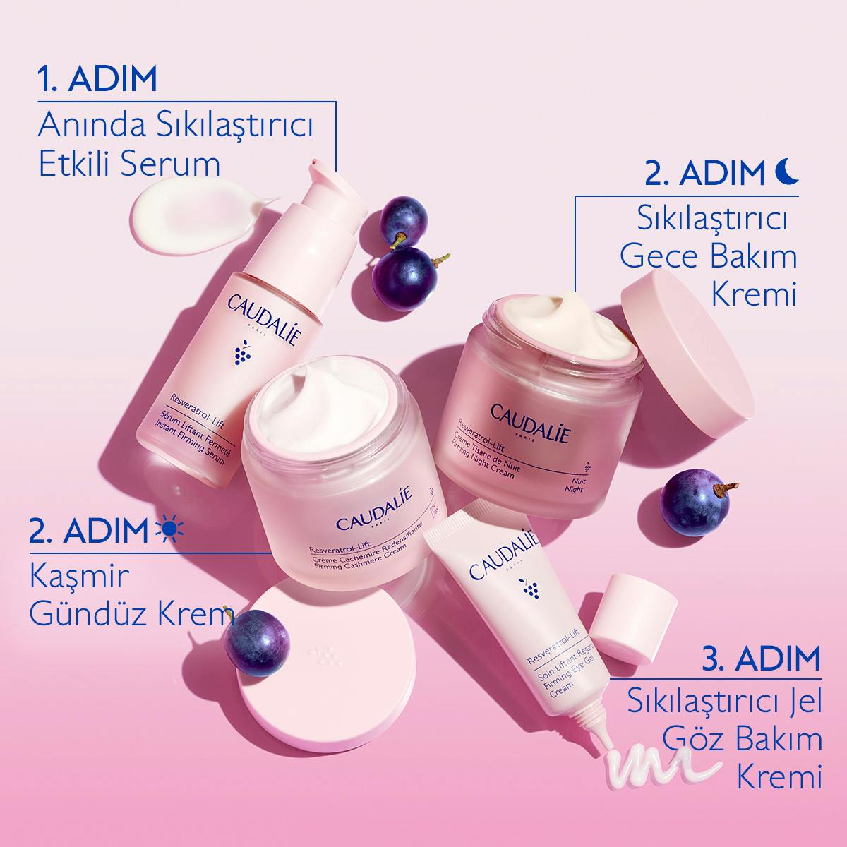 Caudalie Resveratrol Lift Sıkılaştırıcı Etkili Gece Bakım Kremi 50 ml