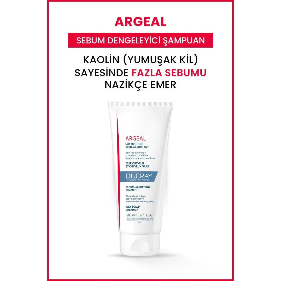 Ducray Argeal Yağlı Saçlar için Sebum Düzenleyici Şampuan 200 ml