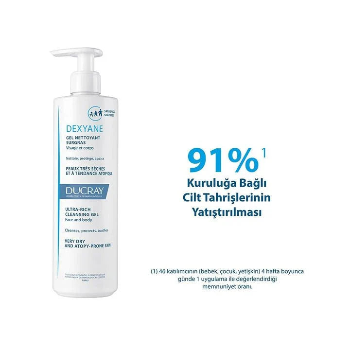 Ducray Dexyane Kuru Ciltler için Temizleyici Jel 400 ml