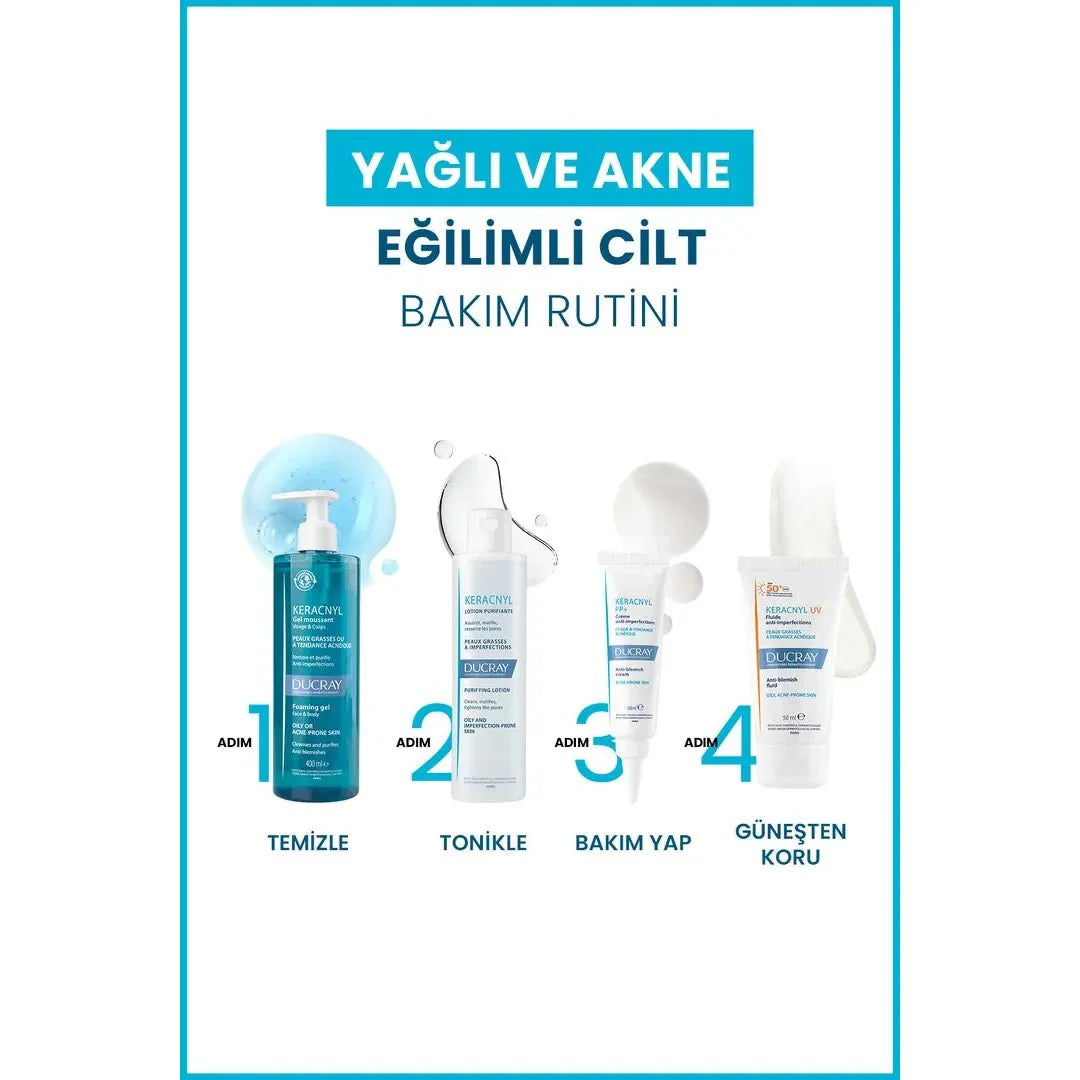 Ducray Keracnyl Akne Karşıtı Yüz Temizleme Jeli 400 ml