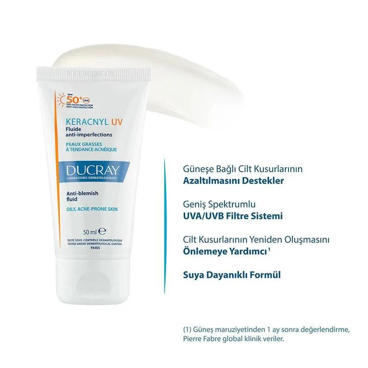 Ducray Keracnyl UV SPF 50+ Anti Blemish Fluide Güneş Koruyucu 50 ml