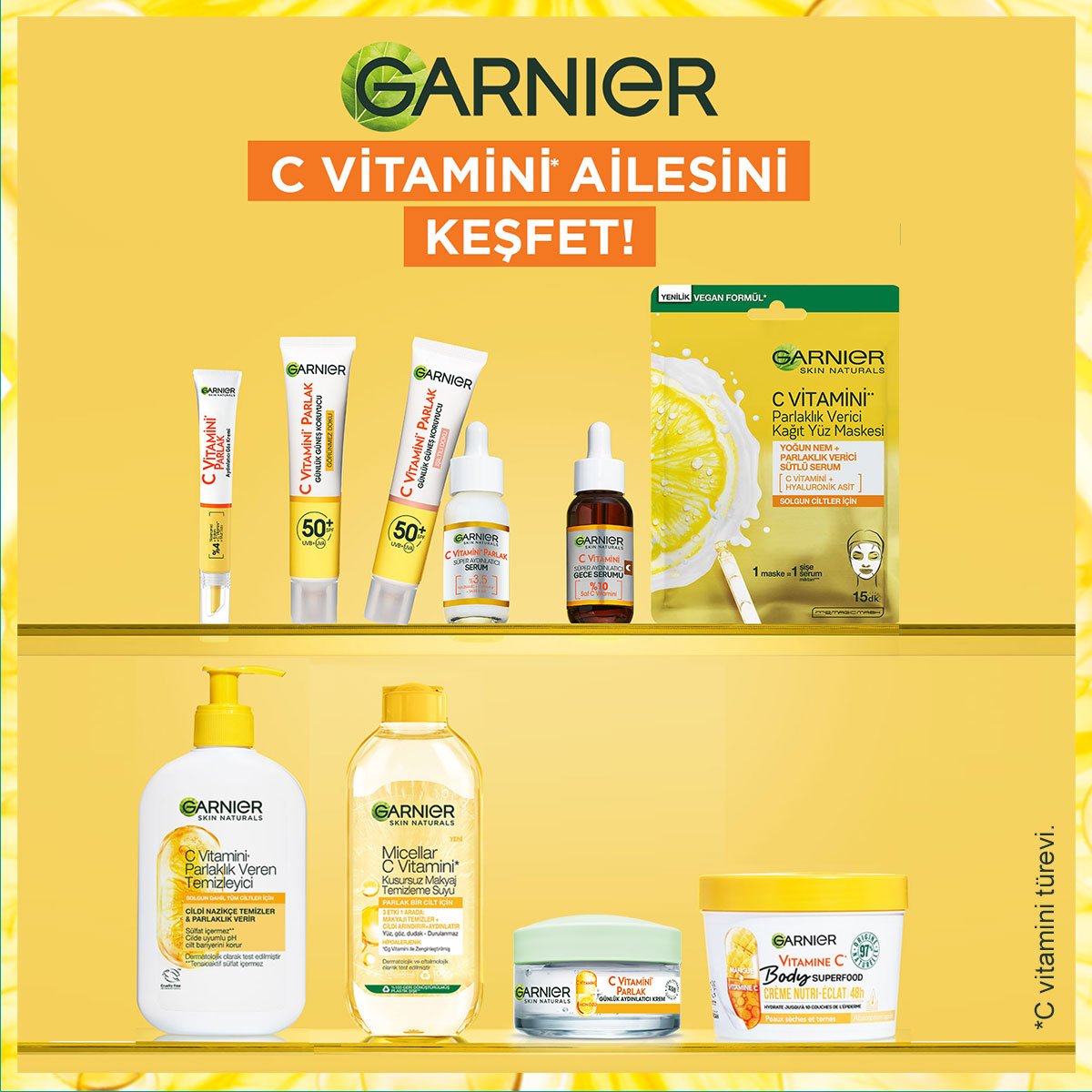 Garnier C Vitamini Parlak Günlük Aydınlatıcı Nemlendirici Krem 50ml