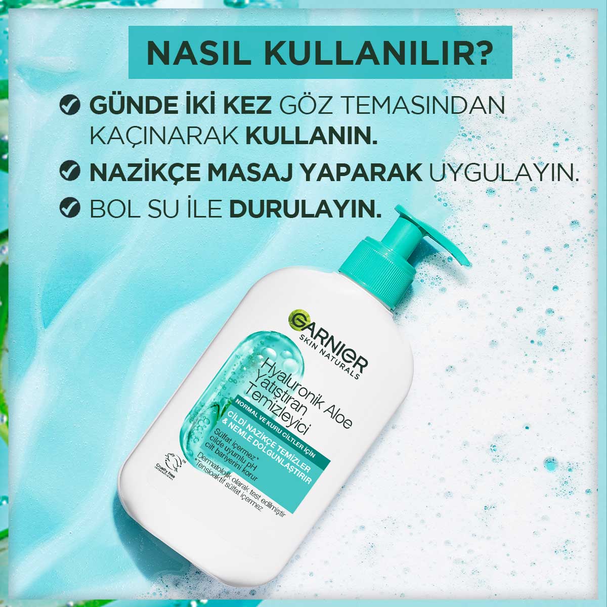 Garnier Hyaluronik Aloe Nemlendiren ve Yatıştıran Temizleyici 250 ml