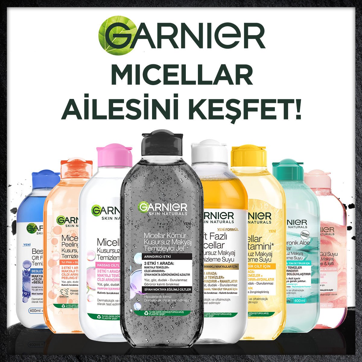 Garnier Micellar Kömür Kusursuz Makyaj Temizleyici Jel 400 ml