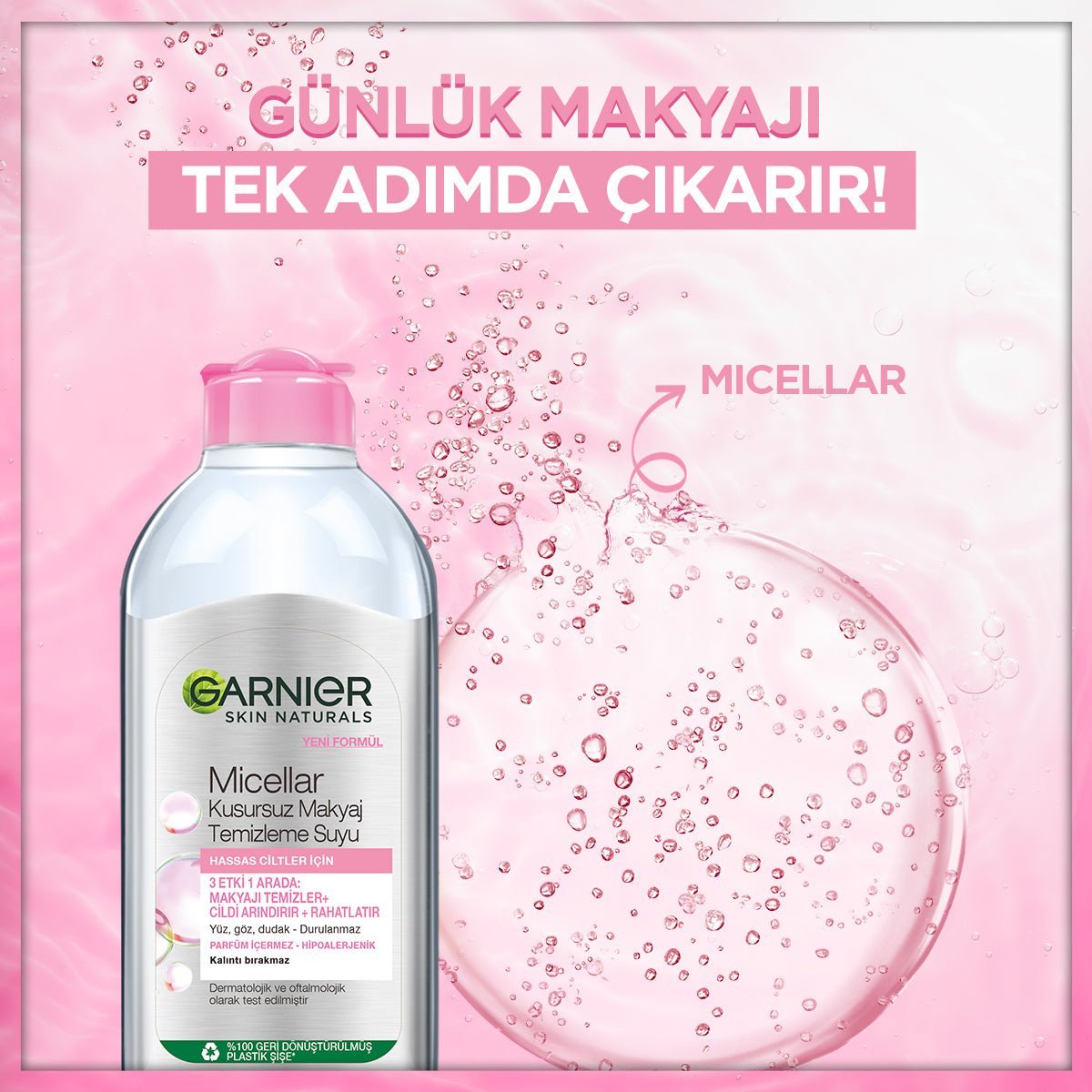 Garnier Micellar Kusursuz Makyaj Temizleme Suyu 400 ML