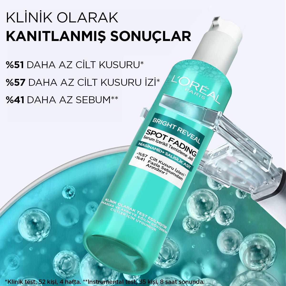 Loreal Paris Bright Reveal Cilt Kusuru İzi Karşıtı, Serum İçerikli Temizleme Jeli Niasinamid+Salisilik Asit 150ml