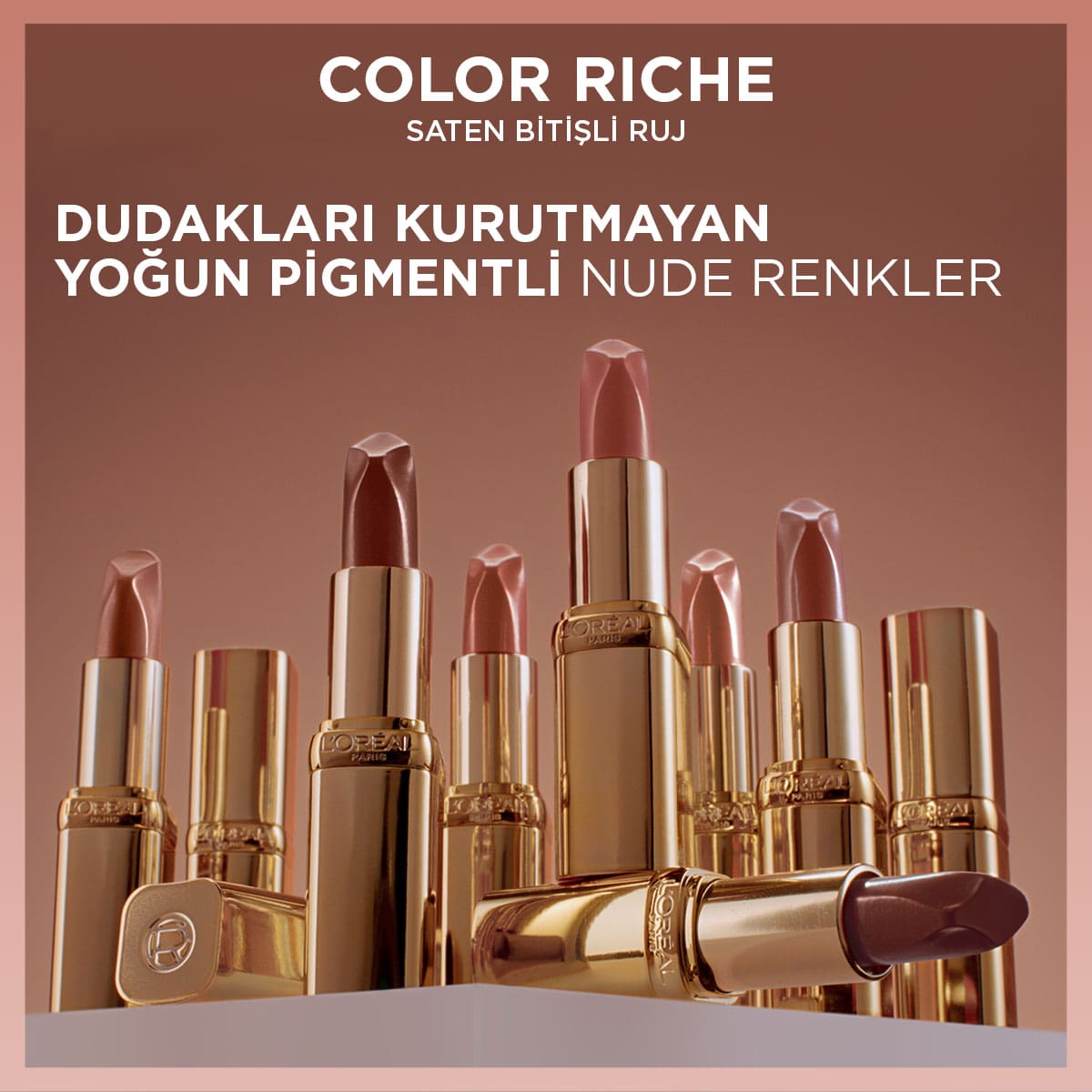 Loreal Paris Color Riche Saten Bitişli Ruj - 550 Nude Unapologetic