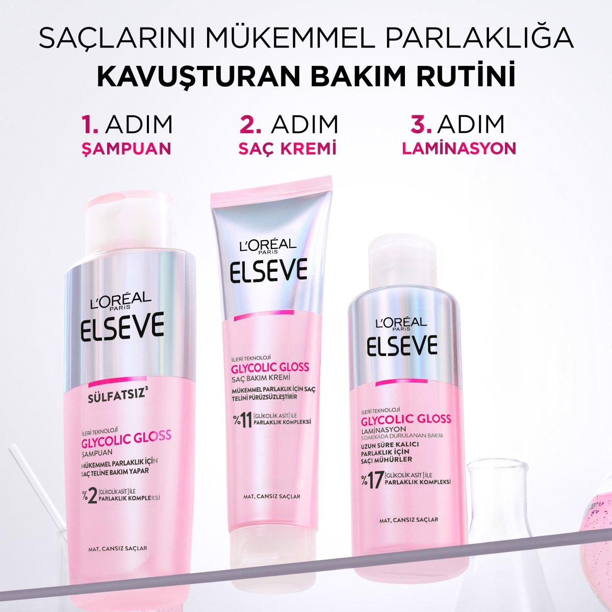 Loreal Paris Elseve Glycolic Gloss Mükemmel Parlaklık için Bakım Yapan Şampuan 200ml