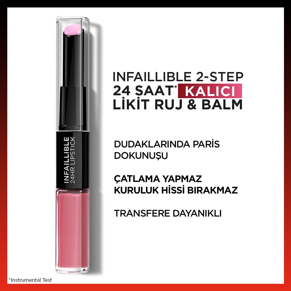 Loreal Paris Infaillible 2-Step 24 Saat Kalıcı Likit Ruj & Balm - 213 Toujours Teaberry