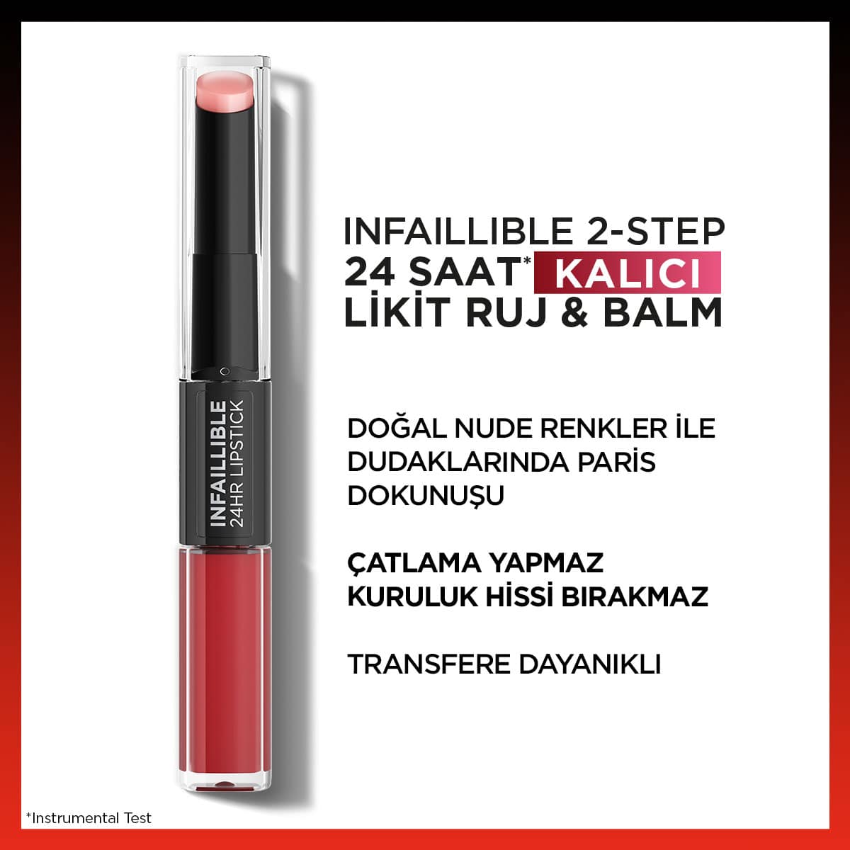 Loreal Paris Infaillible 2-Step 24 Saat Kalıcı Likit Ruj & Balm - 501 Timeless Red