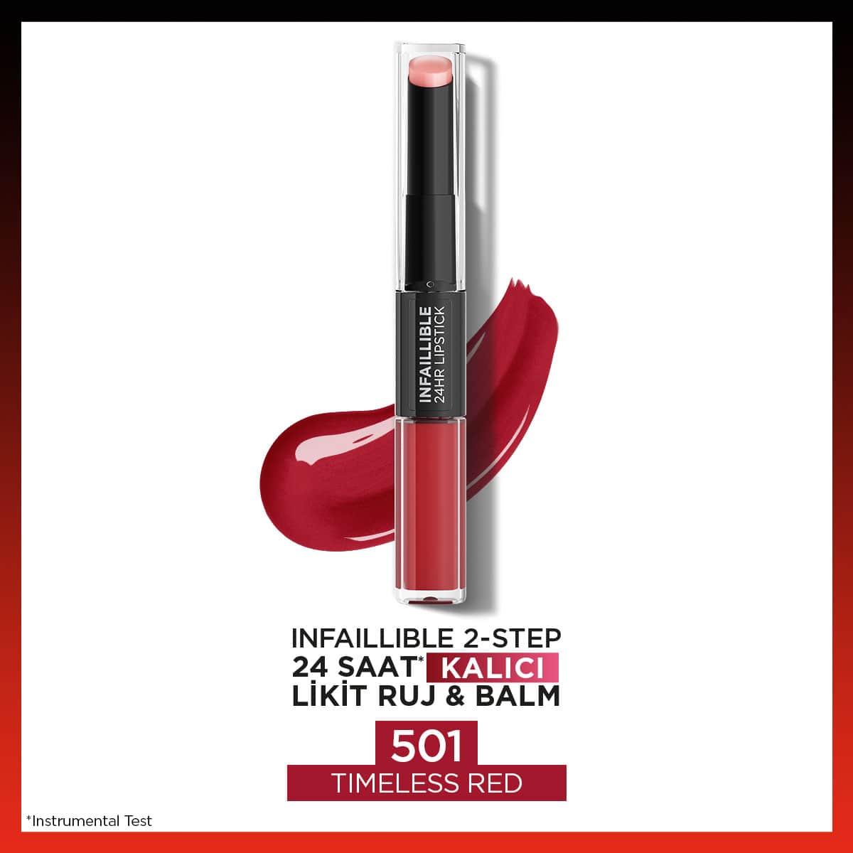 Loreal Paris Infaillible 2-Step 24 Saat Kalıcı Likit Ruj & Balm - 501 Timeless Red