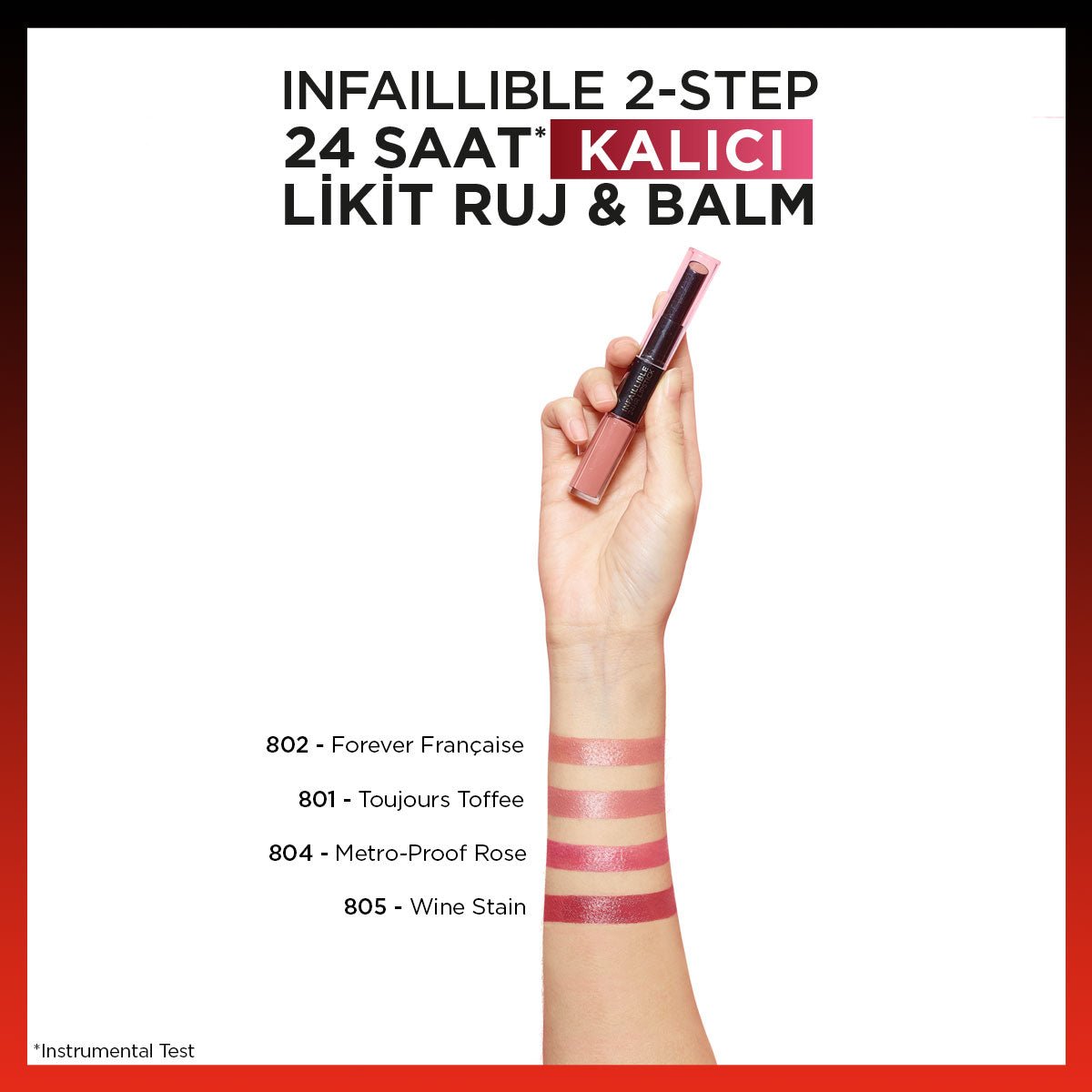 Loreal Paris Infaillible 2-Step 24 Saat Kalıcı Likit Ruj & Balm - 801 Toujours Toffee