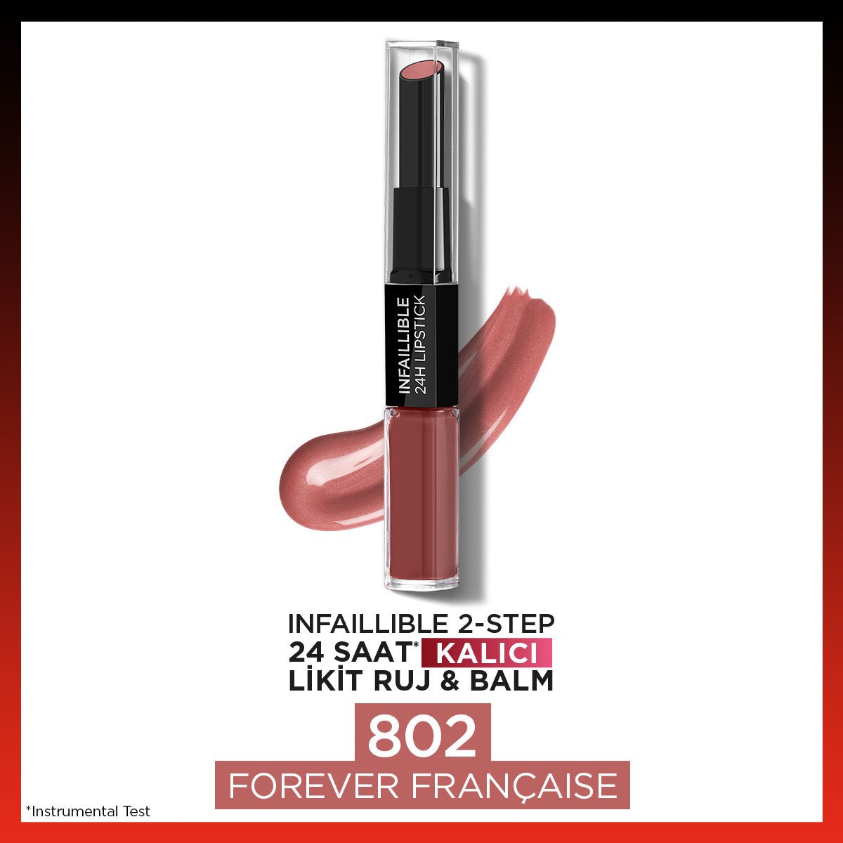 Loreal Paris Infaillible 2-Step 24 Saat Kalıcı Likit Ruj & Balm - 802 Forever Française