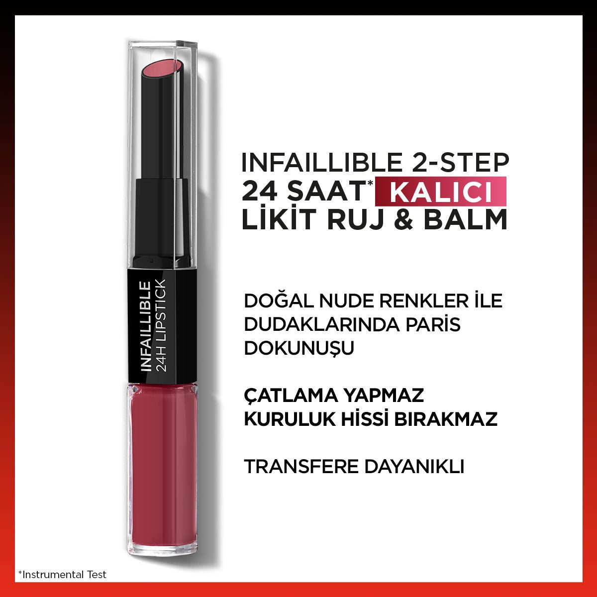 Loreal Paris Infaillible 2-Step 24 Saat Kalıcı Likit Ruj & Balm - 804 Metro-Proof Rose
