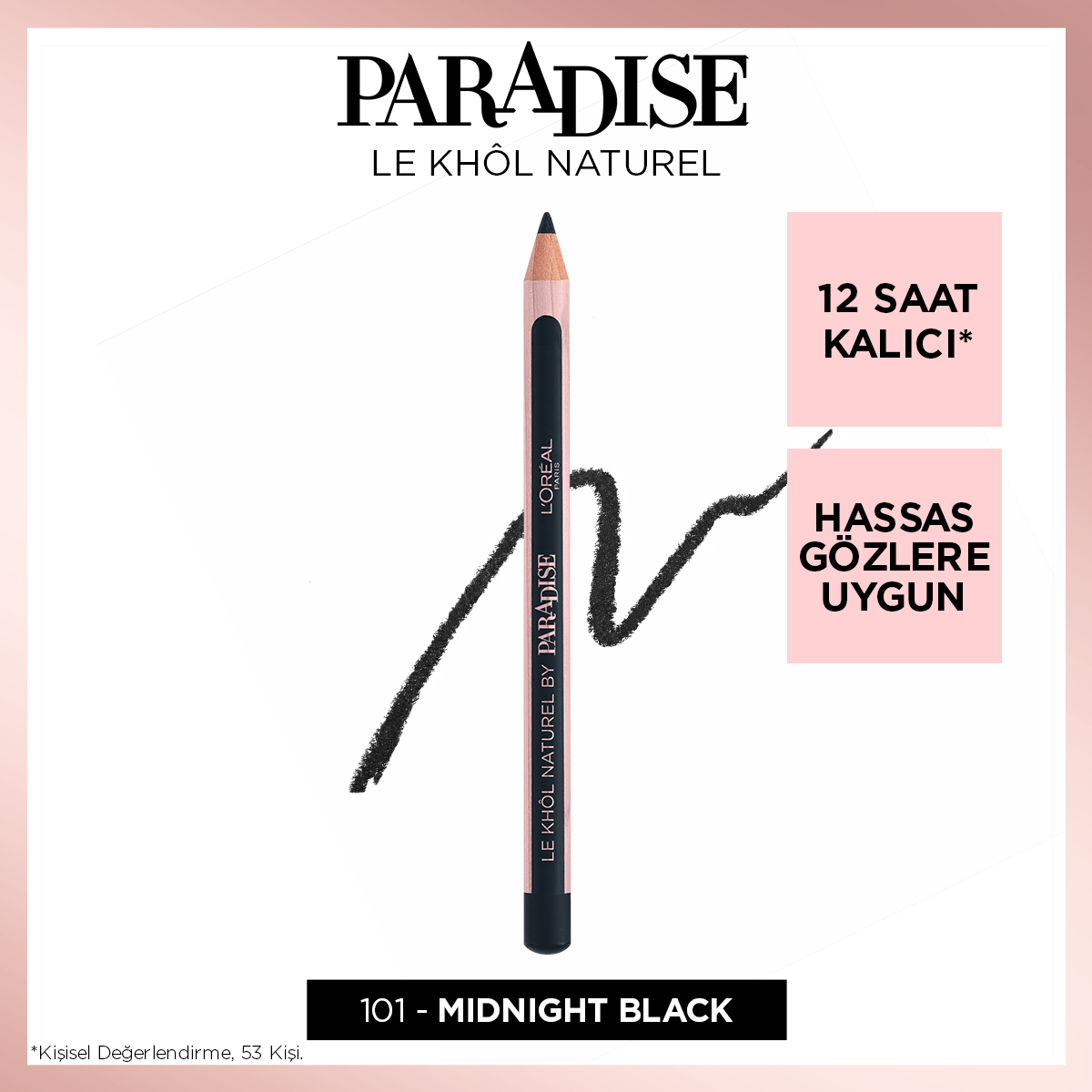 Loreal Paris Paradise Le Khol Göz Kalemi 101 Midnight Black Siyah Göz Kalemi