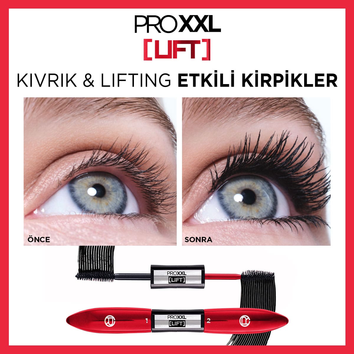 Loreal Paris Pro XXL Lift Çift Taraflı Maskara - Kirpik Lifting Etkisi