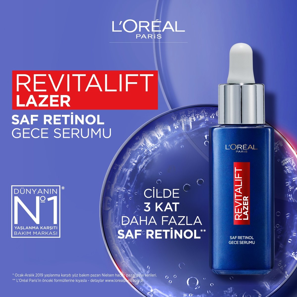 Loreal Paris Revitalift Lazer Saf Retinol Gece Serumu 30 ml
