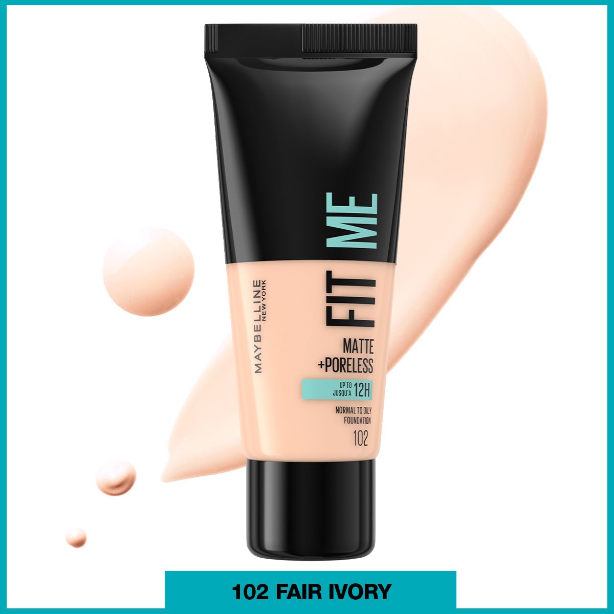 Maybelline New York Fit Me Matte+Poreless Fondöten - 102 Fair Ivory
