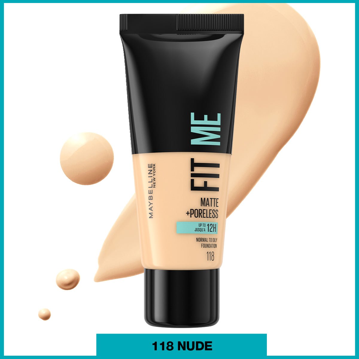 Maybelline New York Fit Me Matte+Poreless Fondöten - 118 Nude