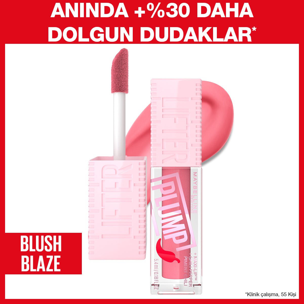 Maybelline New York Lifter Plump Dudak Parlatıcısı- 001 Blush Blaze