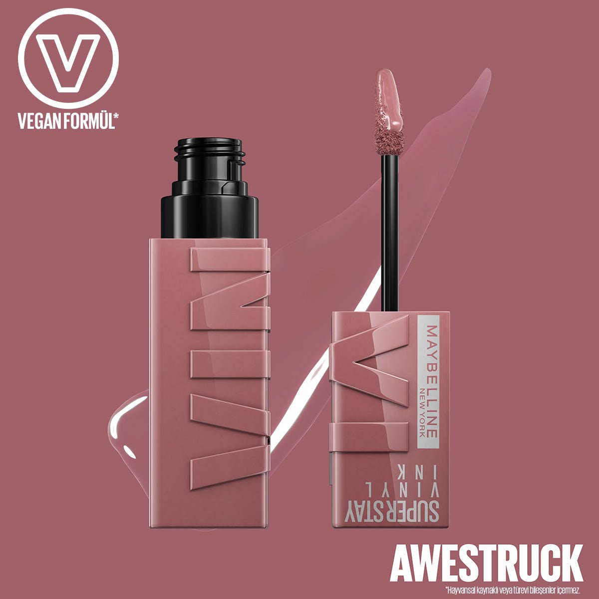 Maybelline New York Super Stay Vinyl Ink Uzun Süre Kalıcı Likit Parlak Ruj 110 Awestruck