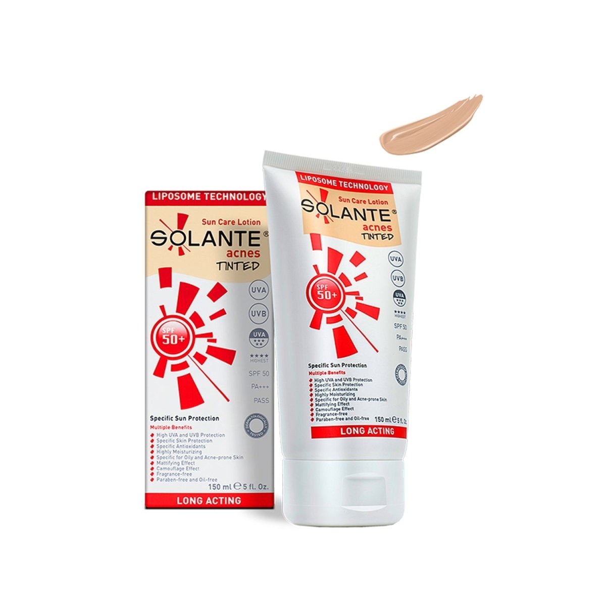 Solante Acnes-Tinted SPF 50+Renkli Güneş Koruyucu Losyon 150 ml