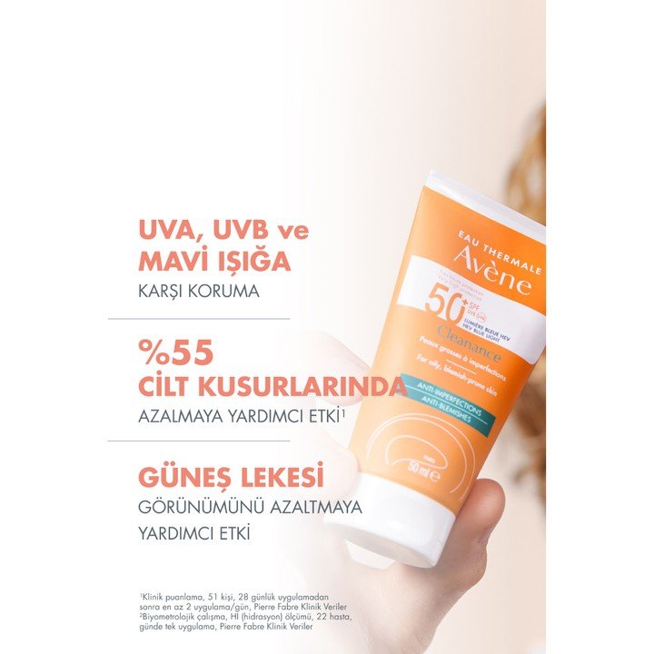 Avene Cleanance SPF50+ Yağlı ve Akneye Eğilimli Ciltler İçin Yüksek Korumalı Güneş Kremi 50 ml