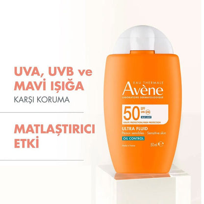 Avene Ultra Fluid Oil Control SPF50 Yağlı Ciltler İçin Çok Yüksek Korumalı Güneş Kremi 50 ml