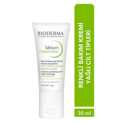 Bioderma Sebium Global Cover Renkli Bakım Kremi 30 ml