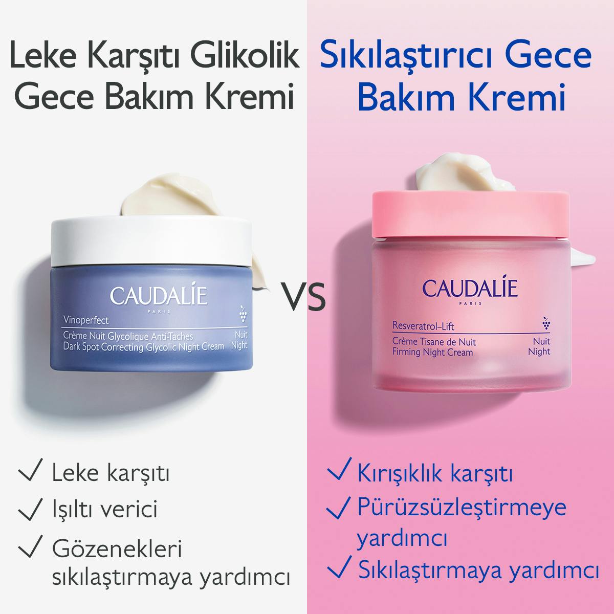 Caudalie Resveratrol Lift Sıkılaştırıcı Etkili Gece Bakım Kremi 50 ml