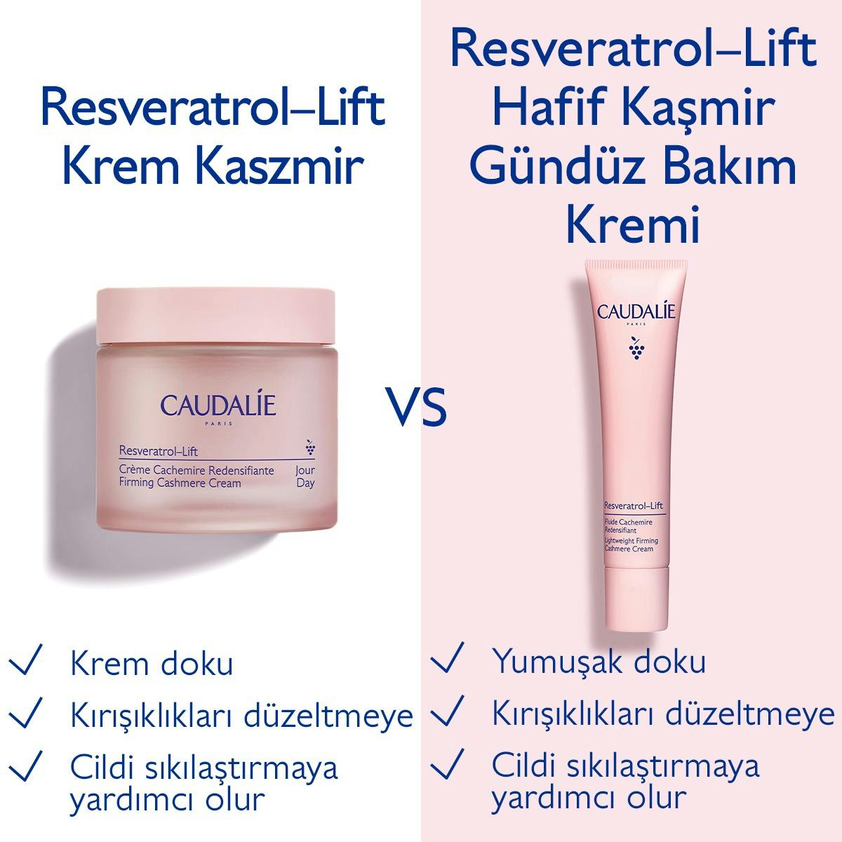 Caudalie Resveratrol Lift Sıkılaştırıcı Etkili Hafif Dokulu Kaşmir Gündüz Bakım Kremi 40 ml