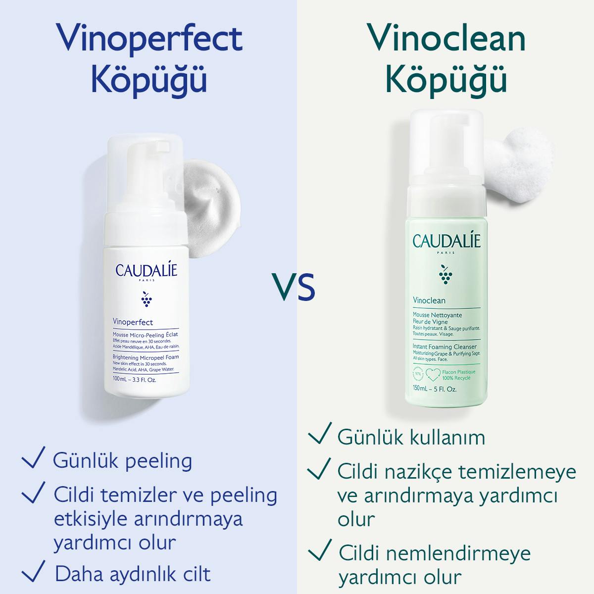 Caudalie Vinoperfect Işıltı Verici Mikro Peeling Temizleme Köpüğü 100 ml