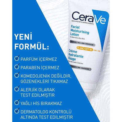 Cerave Facial Moisturising Lotion Yüz Kremi 50 SPF 52 ml