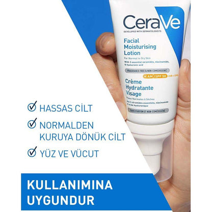 Cerave Facial Moisturising Lotion Yüz Kremi 50 SPF 52 ml