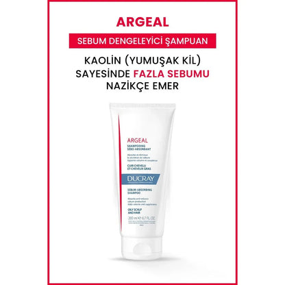 Ducray Argeal Yağlı Saçlar için Sebum Düzenleyici Şampuan 200 ml
