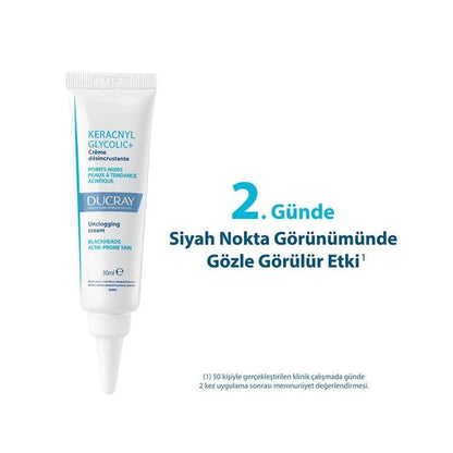 Ducray Keracnyl Glycolic+ Siyah Nokta ve Parlama Karşıtı Bakım Kremi 30ml