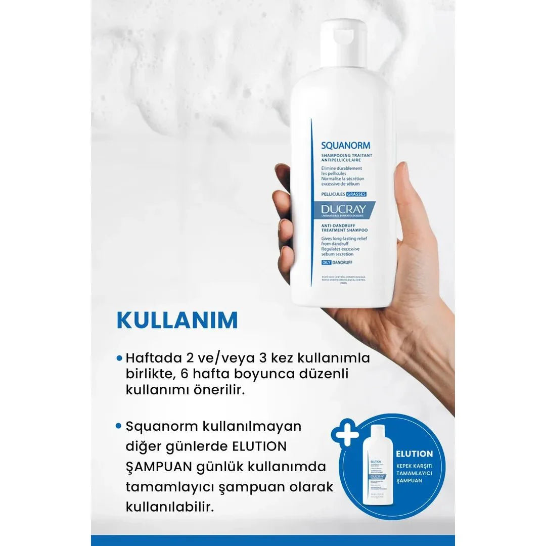 Ducray Squanorm Yağlı Kepek Karşıtı Bakım Şampuanı 200 ml