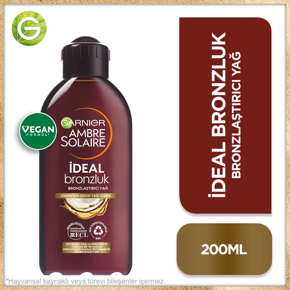 Garnier Ambre Solaire İdeal Bronzluk Bronzlaştırıcı Yağ 200ML