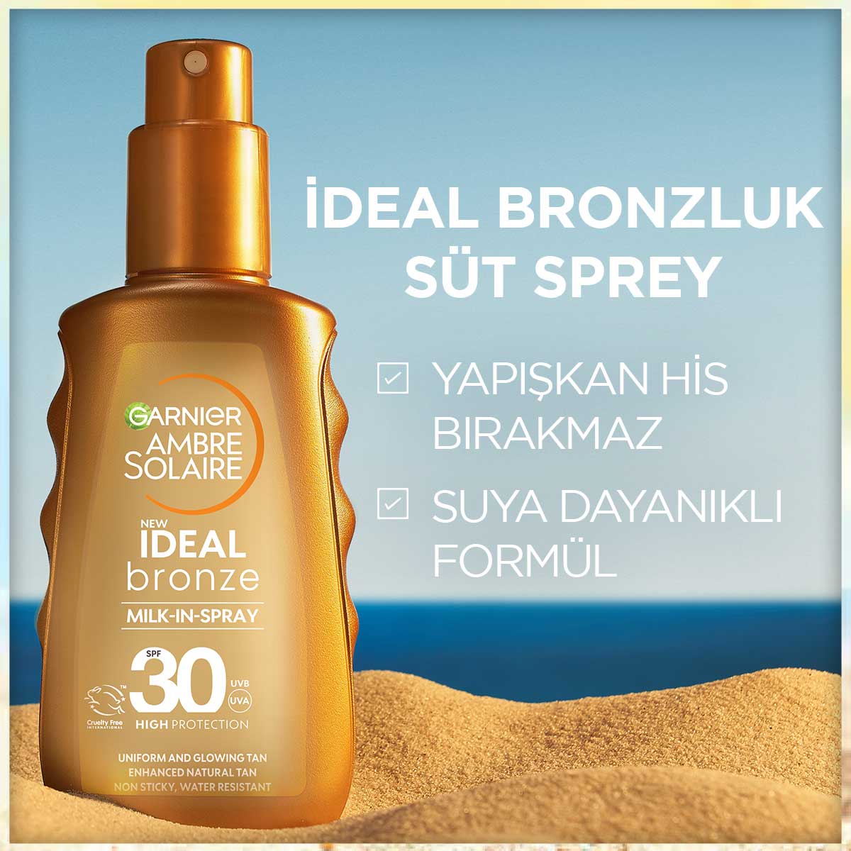 Garnier Ambre Solaire İdeal Bronzluk Güneş Koruyucu Sprey SPF30 150ML