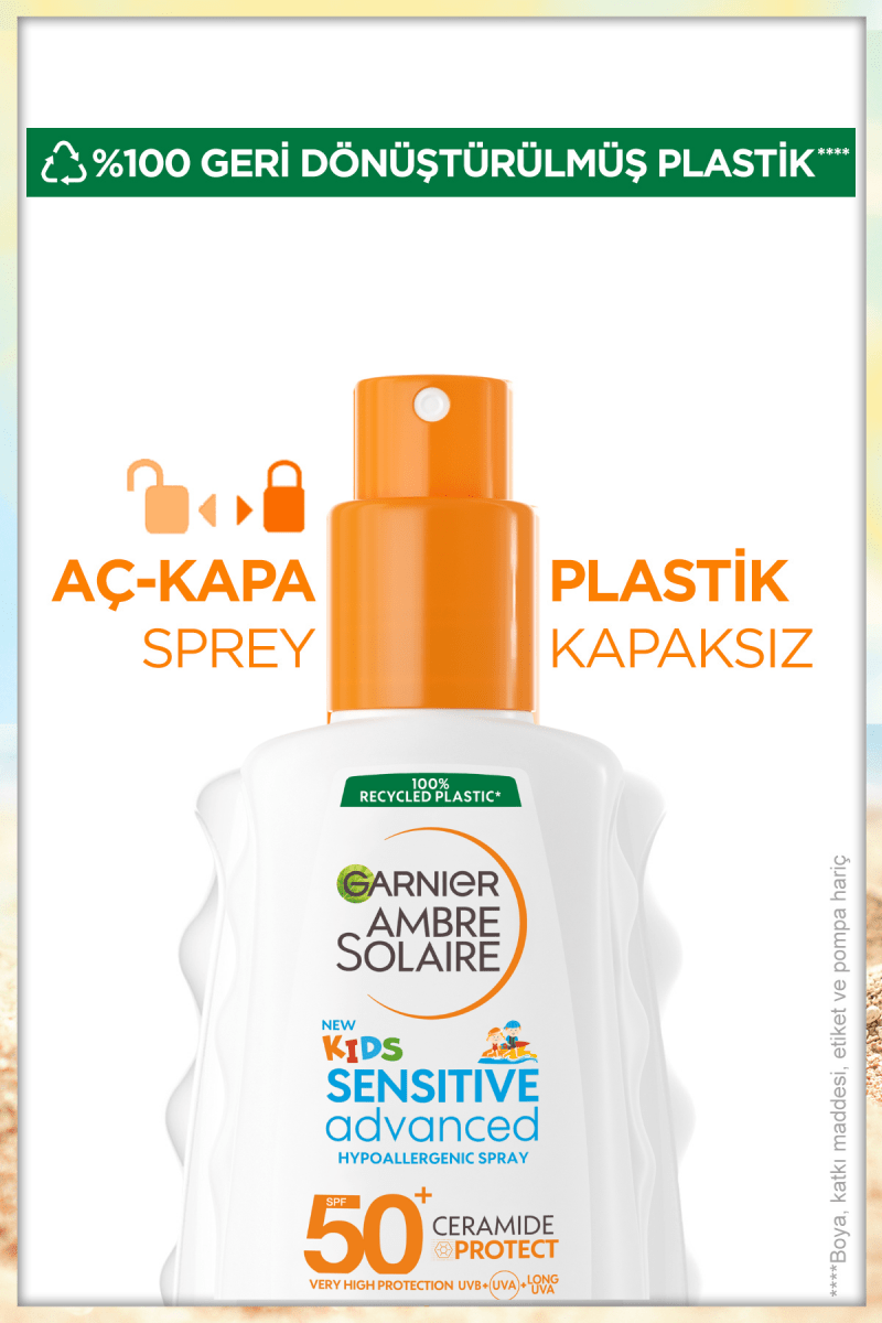 Garnier Ambre Solaire Sensitive Advanced Çocuk Hipoalerjenik Güneş Koruyucu Sprey SPF50+ 150ML
