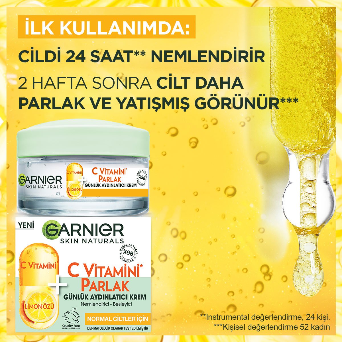 Garnier C Vitamini Parlak Günlük Aydınlatıcı Nemlendirici Krem 50ml