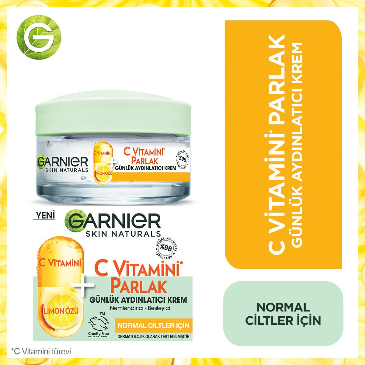 Garnier C Vitamini Parlak Günlük Aydınlatıcı Nemlendirici Krem 50ml