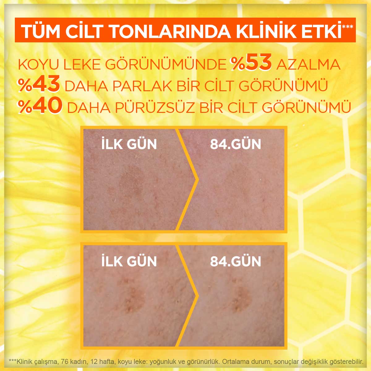 Garnier C Vitamini Parlak Günlük UV Korumalı Güneş Yüz Kremi Görünmez Doku SPF50+ 40ml