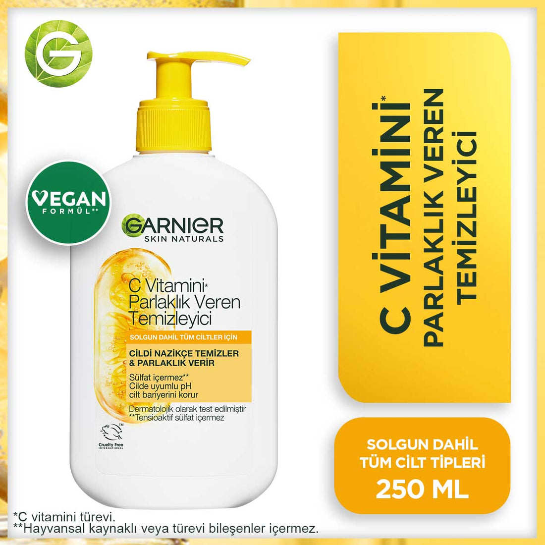 Garnier C Vitamini Parlaklık Veren Temizleyici 250 ml