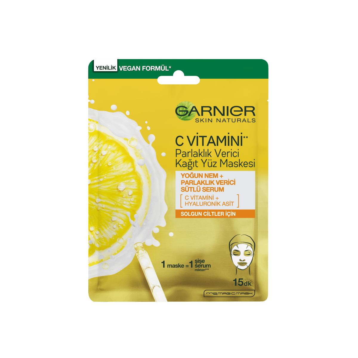 Garnier C Vitamini Parlaklık Verici Kağıt Yüz Maskesi