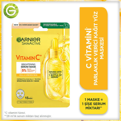 Garnier C Vitamini Parlaklık Verici Kağıt Yüz Maskesi