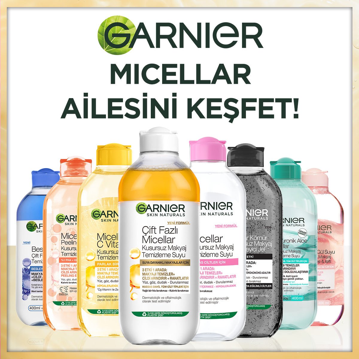 Garnier Çift Fazlı Micellar Kusursuz Makyaj Temizleme Suyu 400ML