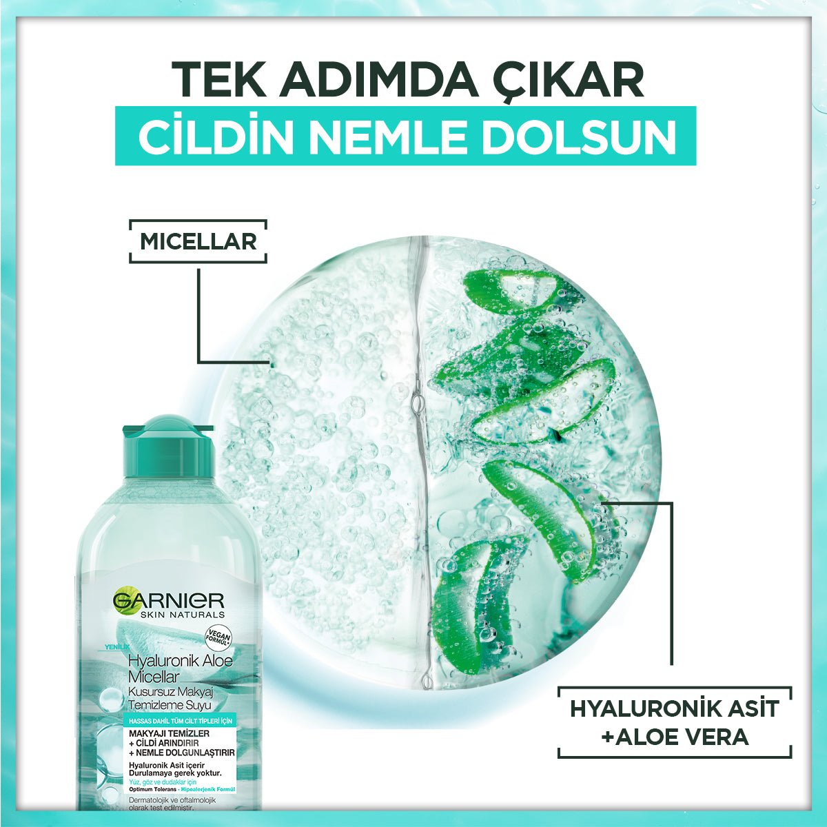 Garnier Hyaluronik Aloe Micellar Kusursuz Makyaj Temizleme Suyu 400 ml