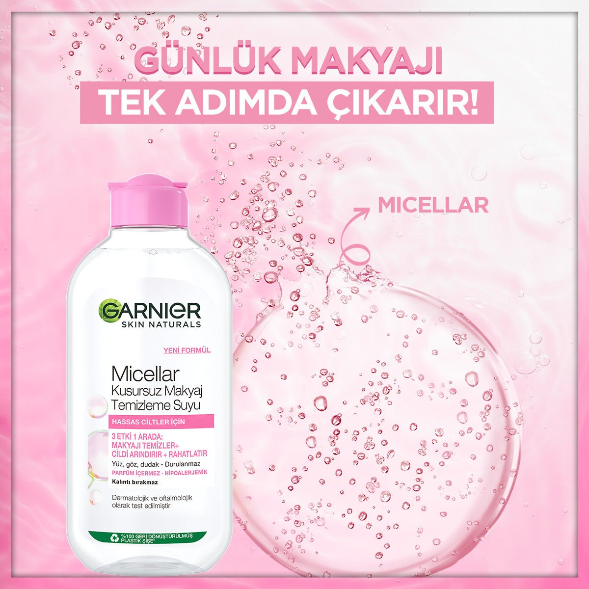 Garnier Micellar Kusursuz Makyaj Temizleme Suyu 200 ml