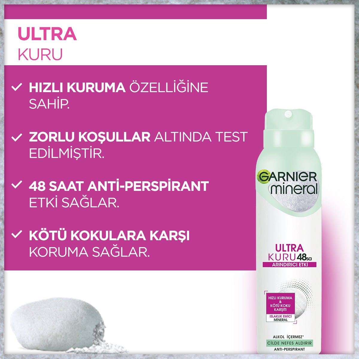 Garnier Mineral Ultra Kuru Sprey Deodorant